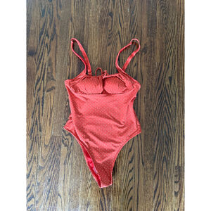 Women's Seamolly Red White Polka Dot One Piece Swimsuit Size S NWT